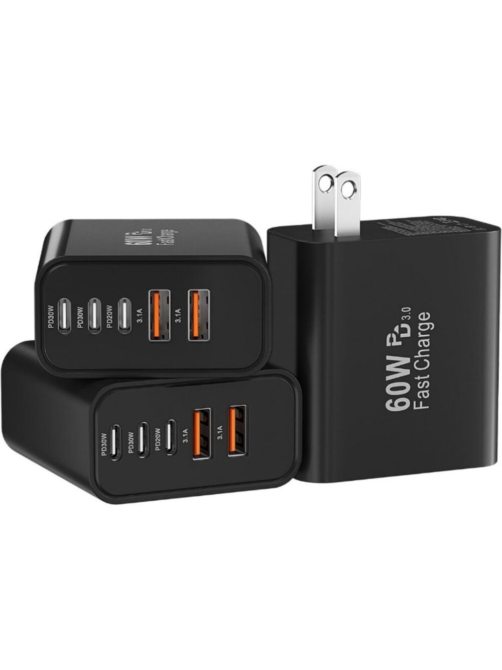 Fast Charging USB C Wall Charger Block, 60W Type C Power Adapter for Devices